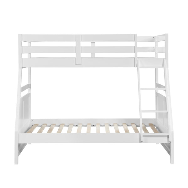 English Elm Bunk Bed Twin Over Solid Wood Frame with Guard Rails for Kids Shared Rooms White B011S02318