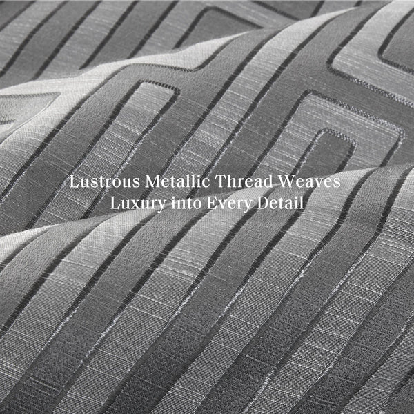 English Elm 10 Luxury Jacquard Queen Comforter Set with Quilt, Bed Skirt & Decorative Pillows for Elegant Bedding Grey 23.62 L x 18.9 W x 14.57 H B035P319213