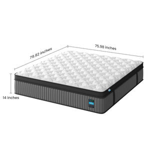 English Elm 12 Inch King Hybrid Mattress Gel Foam Pocket Springs Firm Support Cool Sleep B2716P415547