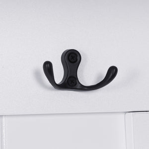 English Elm VIBE Modern 79" Hall Tree with 6 Cabinets, Bench Seating, Adjustable Shelf & 4 Metal Hooks for Entryway White SJ000148AAK