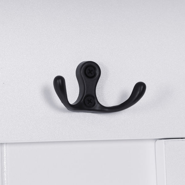 English Elm VIBE Modern 79" Hall Tree with 6 Cabinets, Bench Seating, Adjustable Shelf & 4 Metal Hooks for Entryway White SJ000148AAK