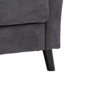 English Elm Damiano Three Seat Woven Fabric Sofa with Solid Wood Legs for Modern Living Rooms Gray B2749S00153