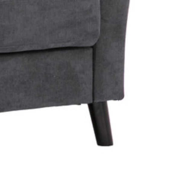 English Elm Damiano Three Seat Woven Fabric Sofa with Solid Wood Legs for Modern Living Rooms Gray B2749S00153