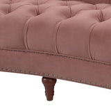 English Elm La Rosa Victorian Chesterfield Tufted Sofa, Ash Rose Pink Velvet