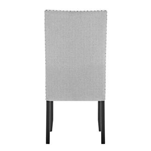 English Elm Modern Modern Look 2pc Light Gray Fabric Side Chairs with Full Back, Nailhead Trim, Ergonomic Dining Accent B011P228162