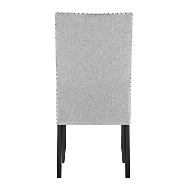 English Elm Modern Modern Look 2pc Light Gray Fabric Side Chairs with Full Back, Nailhead Trim, Ergonomic Dining Accent B011P228162