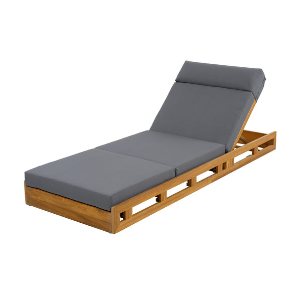 English Elm Christopher Knight Home® - Lounge Chaise Set With Adjustable Headrest - Durable Acacia Wood & Water-Resistant Cushions For Comfort N770P272405T_N770P285267G