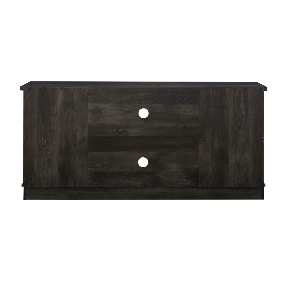 English Elm Multipurpose Sliding Door TV Stand with Fluted Tempered Glass, Ample Storage & Cable Management for TVs up to 65 inches Charcoal grey W1758P189941