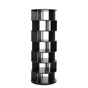 English Elm ON-TREND 7-Tier Rotating Shoe Tower with 360° Spinner, Adjustable 35-Pair Organizer for Entryway Black N721P180790B