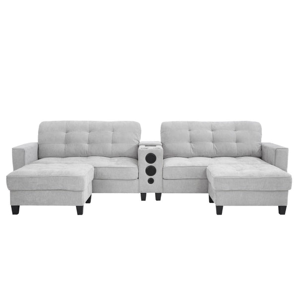 English Elm Swivel Barrel Accent Chair Chenille Tufted Round Club Seat for Living Room Lounge Light Grey N719S002290A
