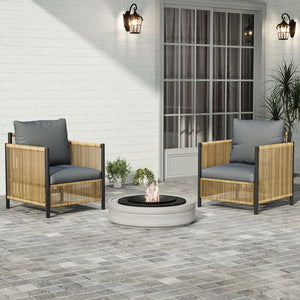 English Elm New Elegant 4-Piece Patio Sofa Set With Grey Cushions, Durable Pe Wicker, Tempered Glass Table W400S00047