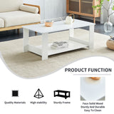 English Elm A Modern and Practical White Coffee Table. The Double Layered Coffee Table Is Made Of Mdf Material,. Suitable For Living Room, Bedroom, and Study.Ct-16