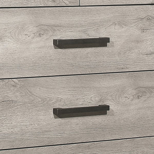 English Elm Two-Tone Gray Zephyr 5-Drawer Bedroom Chest with Metal Bar Hardware, Modern Melamine Finish, 34"x17"x48.5" B011P366066