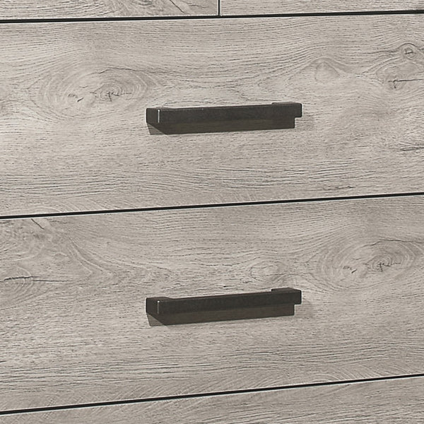 English Elm Two-Tone Gray Zephyr 5-Drawer Bedroom Chest with Metal Bar Hardware, Modern Melamine Finish, 34"x17"x48.5" B011P366066