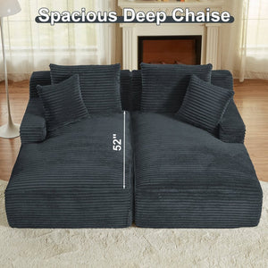 English Elm Indoor Oversized Double Chair Sleeper Sofa Wide Low Profile Minimalist Lounge Seat Dark Gray W2100S00350