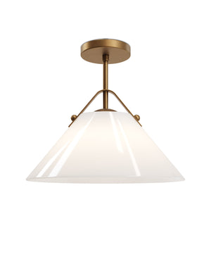 Currey & Company Bronwen Brass Pendant Light - Equestrian-inspired Elegance With Dimmable Flared Glass Shade Gold Glass ,Metal 9000-1279-currey-company