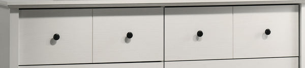 English Elm Elara 6-Drawer Dresser 57" Wide — Modern Black Metal Pulls, Reinforced Drawers & Safety Anchor White B061P360305