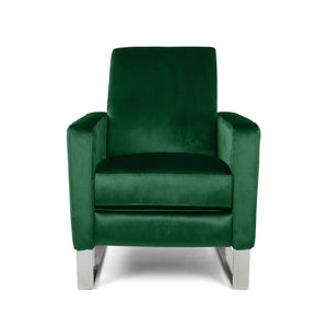 English Elm Christopher Knight Home® - Arvin Plush Push-Back Recliner with Stainless Steel Legs — Modern Fabric Comfort for Living Rooms Emerald 65272.00NVLTEMD