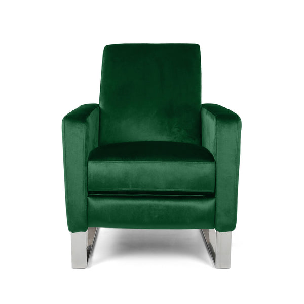 English Elm Christopher Knight Home® - Arvin Plush Push-Back Recliner with Stainless Steel Legs — Modern Fabric Comfort for Living Rooms Emerald 65272.00NVLTEMD