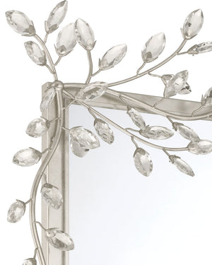 Currey & Company Forget-me-not Rectangular Mirror - Elegant Crystal-embellished Frame With Luxurious Beveled Edge Design Silver Crystal ,Metal ,Glass 1000-0162-currey-company