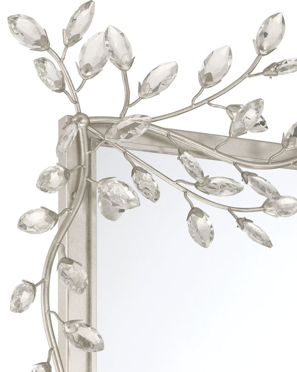 Currey & Company Forget-me-not Rectangular Mirror - Elegant Crystal-embellished Frame With Luxurious Beveled Edge Design Silver Crystal ,Metal ,Glass 1000-0162-currey-company