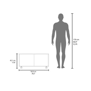 English Elm Patrick 36" Coffee Table with Casters, Black Wengue Finish, One Shelf, Modern Mobile Living Room Piece B200P253746