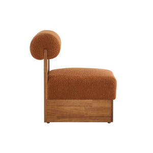 English Elm Christopher Knight Home® - Modern Boucle Lounge Chair with Rolled Backrest and Solid Wood Frame for Cozy, Durable Comfort and Style Natural,Orange N767P256409D