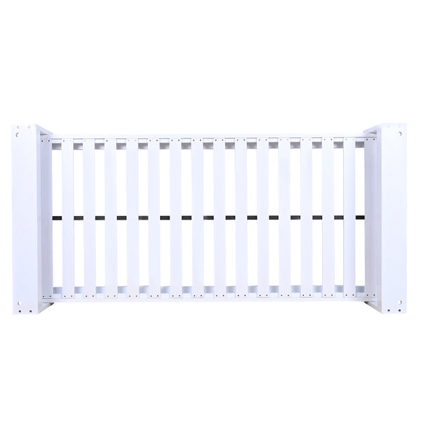 English Elm TOPMAX Twin Size Porch Swing Bed Crafted from Durable Acacia Wood with 400lb Capacity and Hemp Ropes White N717P210135K