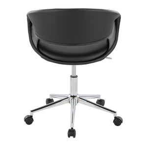English Elm Task Chair with Chrome Five Star Base Grey Fabric Seat for Modern Home Office Use Black,Chrome B202P474181