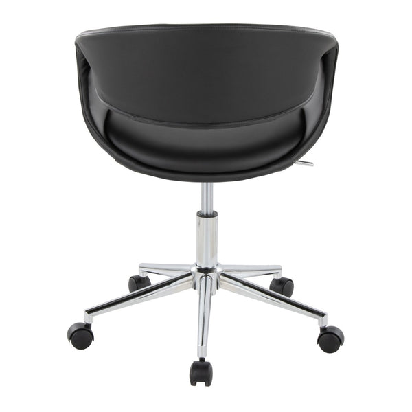 English Elm Task Chair with Chrome Five Star Base Grey Fabric Seat for Modern Home Office Use Black,Chrome B202P474181