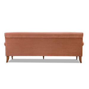 English Elm Jennifer Taylor Home - Alana Three-Cushion Peach Orange Velvet Sofa - Luxurious Comfort For Modern Living Spaces Today! B2719P238311