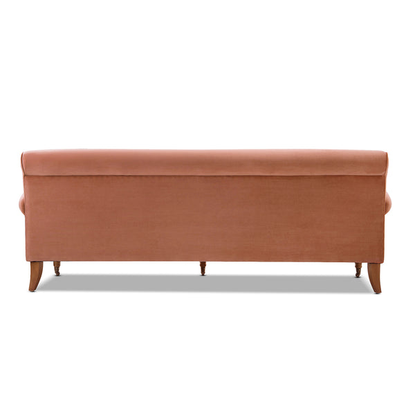 English Elm Jennifer Taylor Home - Alana Three-Cushion Peach Orange Velvet Sofa - Luxurious Comfort For Modern Living Spaces Today! B2719P238311