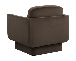 Sunpan Everton Lounge Chair - Classic Comfort with U-Shaped Arms and Floating Design for Modern Spaces Meg Dark Brown