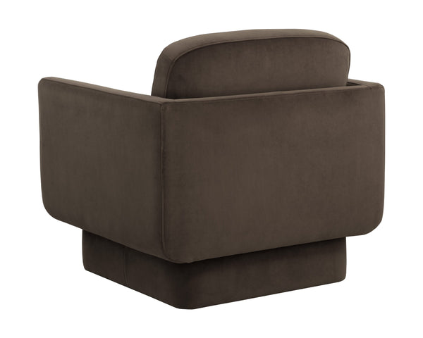 Sunpan Everton Lounge Chair - Classic Comfort with U-Shaped Arms and Floating Design for Modern Spaces Meg Dark Brown