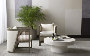 Sunpan Brando Round Coffee Table - Urban Contemporary Design in Natural Concrete for Modern Spaces White