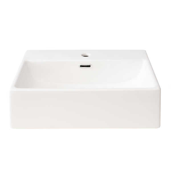 English Elm 20-Inch modern bathroom vanity with ceramic sink, soft-close door and ample storage for small spaces Green WF324691AAF