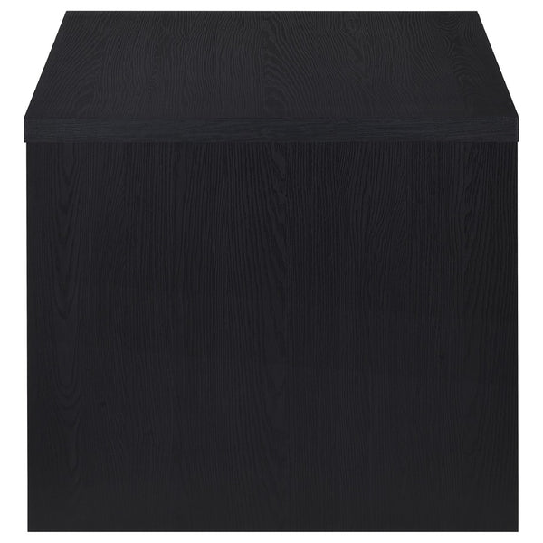 English Elm Canyon Matte Black Square End Table Scratch Resistant Surface for Modern Living Spaces B062P448032