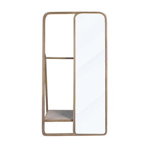 English Elm 38 Valet Mirror Stand 38 x23 x71.5" Clothes Hanger With Mirror — Tectona Modern Wardrobe Organizer, Full-Length Reflection and Hanging Storage for Bedroom and Entryway W2078P195970