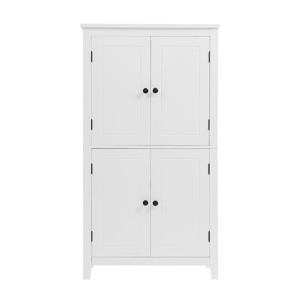 English Elm Elegant Bathroom Floor Storage Cabinet with 4 Doors, Adjustable Shelves, Anti-Tip Design, 28"L x 15"W White N725P188461K