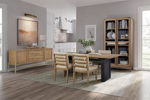 English Elm Double Double Pedestal Table Latte Finish with Leaf, 106.25" Extendable Solid Wood & Elm Veneer Elegance B2699P237501