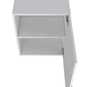 English Elm White Hi Wall Cabinet 1 Door – Space-Saving 23.6" x 19.7" x 13.1" White Kitchen Storage, Easy-Clean Finish B062P252190