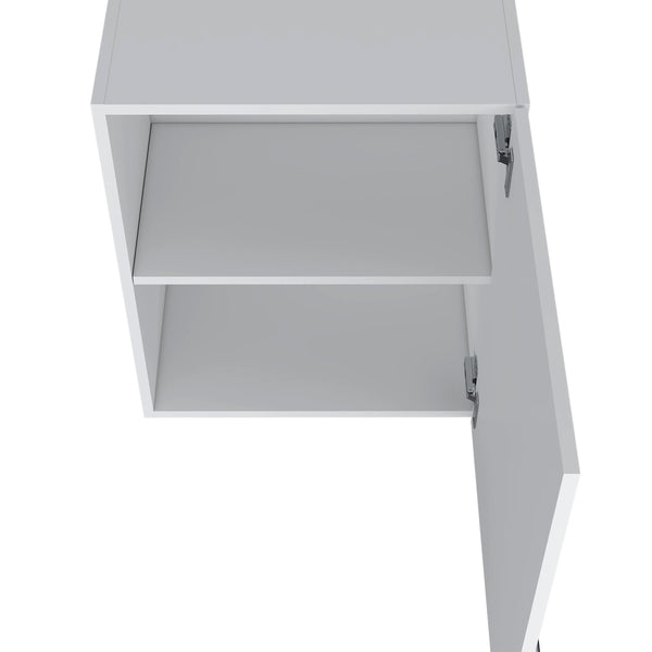 English Elm White Hi Wall Cabinet 1 Door – Space-Saving 23.6" x 19.7" x 13.1" White Kitchen Storage, Easy-Clean Finish B062P252190
