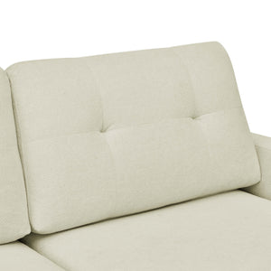 English Elm 67.7" Mid-Century Modern Tufted Upholstered Loveseat Sofa with Solid Wood Legs, Stylish Lounge Piece Cream B343P320253
