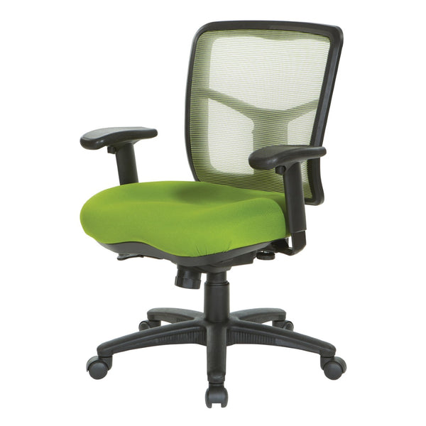 OSP Home Furnishings Green Air Mist Ergonomic Mesh Office Chair with Lumbar Support and Synchro Tilt Control 92555-9279