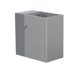 English Elm 21.6" Wall Mounted Vanity Base with Open Shelf Gold Hardware Matte Grey Finish W1573P446789