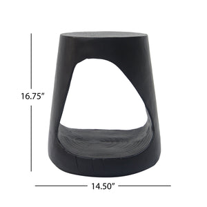 English Elm Christopher Knight Home® - MGO Hollow Side Table with Wood-Grain Texture, Durable Magnesium Oxide Build, Indoor/Outdoor Use Black N770P212235B
