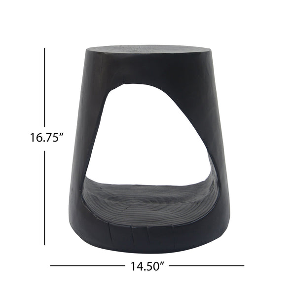 English Elm Christopher Knight Home® - MGO Hollow Side Table with Wood-Grain Texture, Durable Magnesium Oxide Build, Indoor/Outdoor Use Black N770P212235B