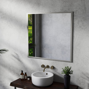 English Elm 80cm Round Float Glass Wall Mirror Polished Edge Vanity Bathroom Hallway Decor White W3151P265960