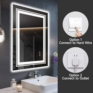 English Elm 24X32 Frameless Led Smart Bathroom Mirror With Adjustable Lighting, Anti-Fog & Safety Features T3757P347026