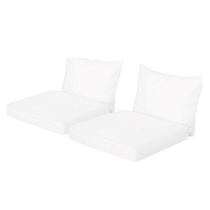 English Elm Christopher Knight Home® - ANTIBES Plush Outdoor Club Chair Cushions Set - Ergonomic Back & Seat Support, Water-Resistant Fabric White N775P270382W